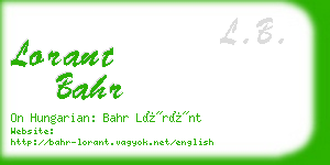 lorant bahr business card